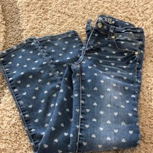 Girls size 8 heart pattern Cherokee jeans